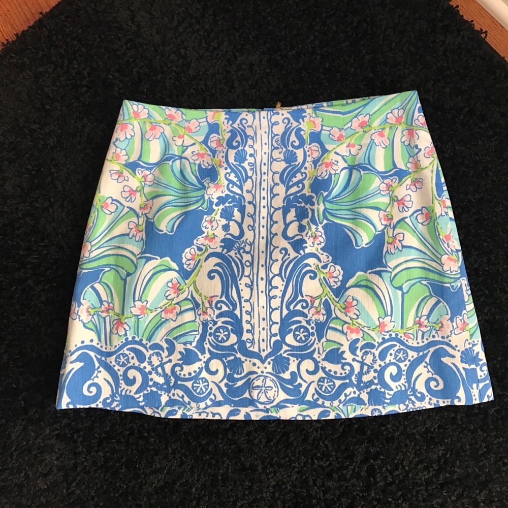 Lilly Pulitzer Blue, Green & Pink Printed Mini Skirt